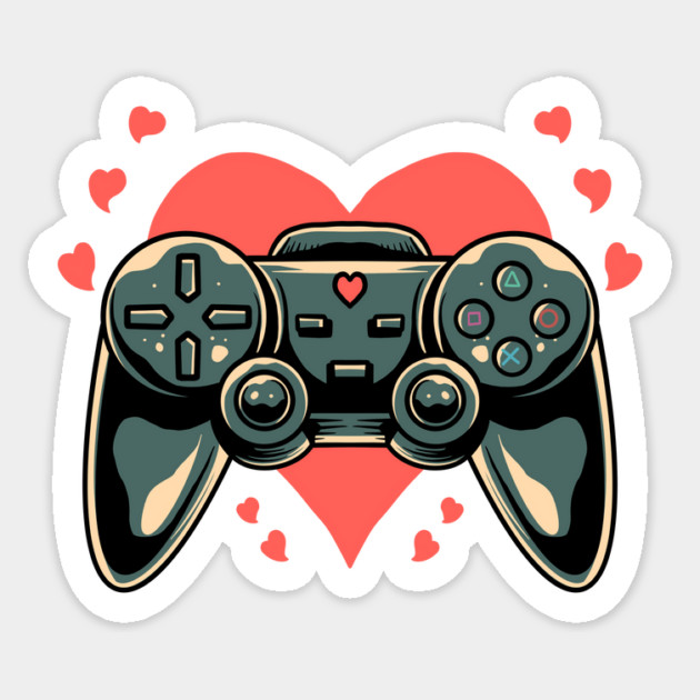 Gaming Gamer Heart Video Gamer Cute Gift Sticker by The WYLD Tribe