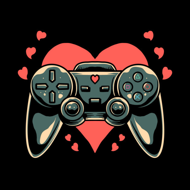 Gaming Gamer Heart Video Gamer Cute Gift by The WYLD Tribe
