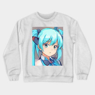 Blue eye Anime Girl Crewneck Sweatshirt