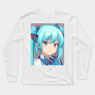 Blue eye Anime Girl Long Sleeve T-Shirt