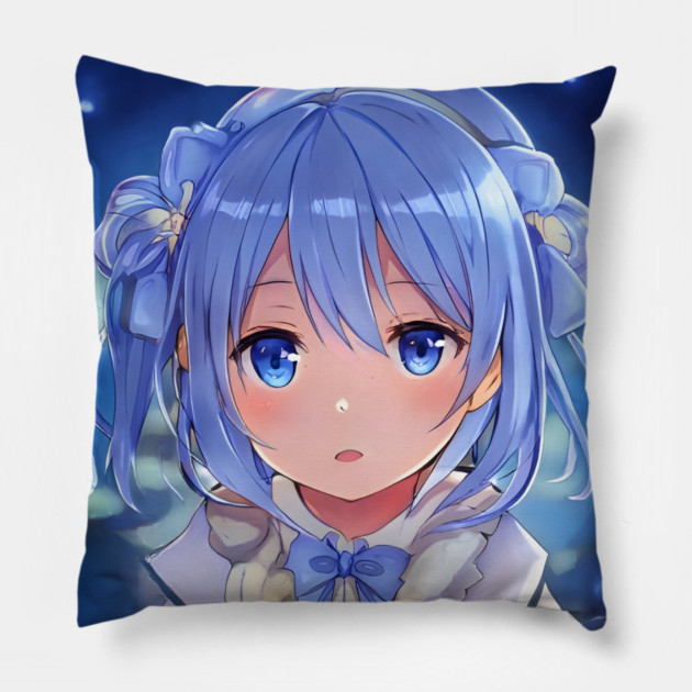 Blue eye  Anime Girl Pillow by animegirlnft