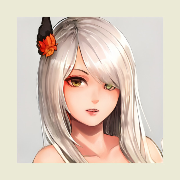 White Hair Anime Girl by animegirlnft