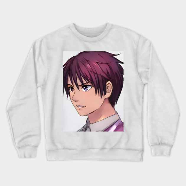 Pink Hair Anime Boy Crewneck Sweatshirt by animegirlnft