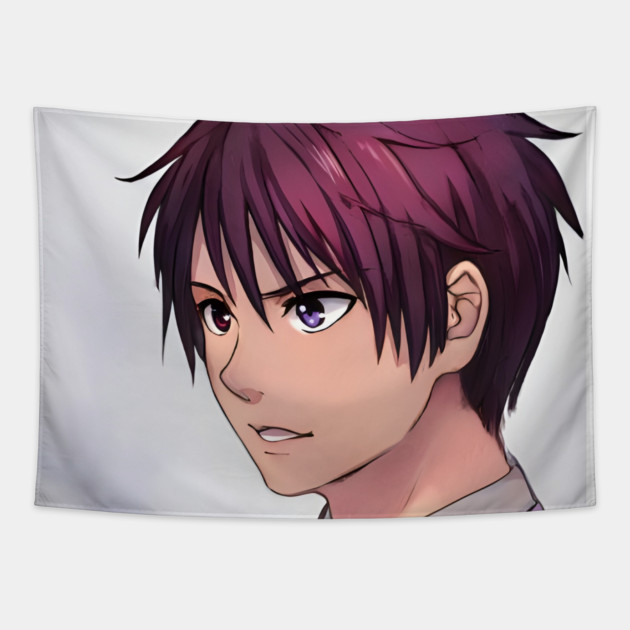 Pink Hair Anime Boy Tapestry by animegirlnft