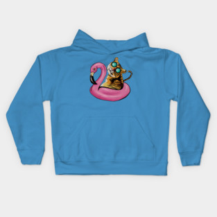 Tiger Flamingo, Tropical Vibes Kids Hoodie