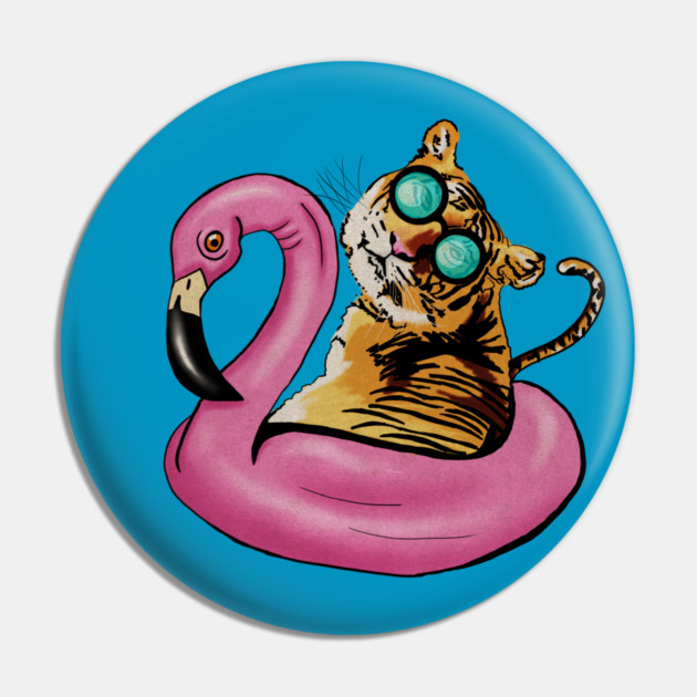 Tiger Flamingo, Tropical Vibes Pin by logiamerch