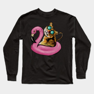 Tiger Flamingo, Tropical Vibes Long Sleeve T-Shirt