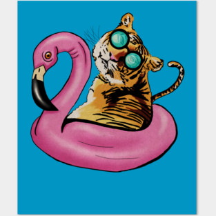Tiger Flamingo, Tropical Vibes Posters and Art