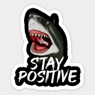 Shark, Stay Positive, Motivational Sticker