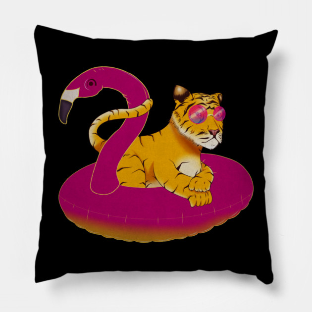 Tiger Flamingo, Flamingos Pillow by logiamerch