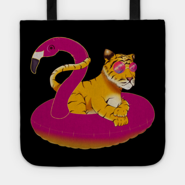 Tiger Flamingo, Flamingos Tote by logiamerch