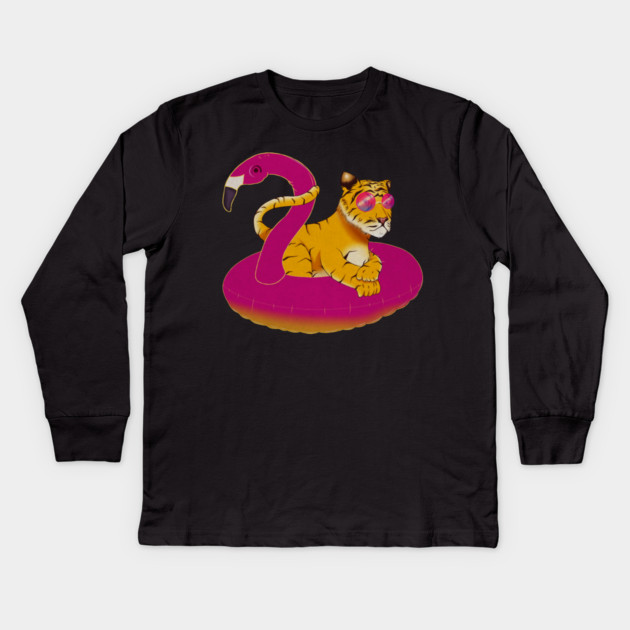 Tiger Flamingo, Flamingos Kids Long Sleeve T-Shirt by logiamerch