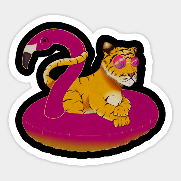 Tiger Flamingo, Flamingos Magnet by logiamerch