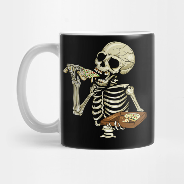Pizza Lover, Funny Skeleton, Eating Pizza by logiamerch