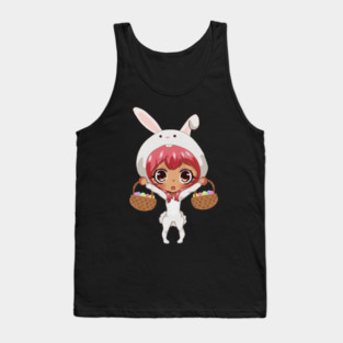 Funny Easter, Anime Rabbit Costume Tank Top