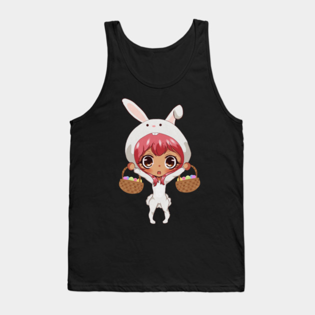 Funny Easter, Anime Rabbit Costume Tank Top by logiamerch