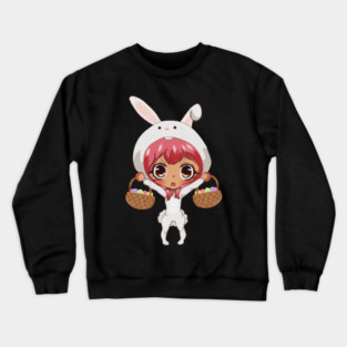 Funny Easter, Anime Rabbit Costume Crewneck Sweatshirt