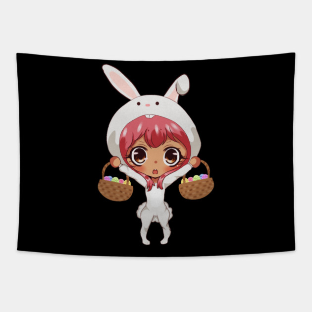 Funny Easter, Anime Rabbit Costume Tapestry by logiamerch
