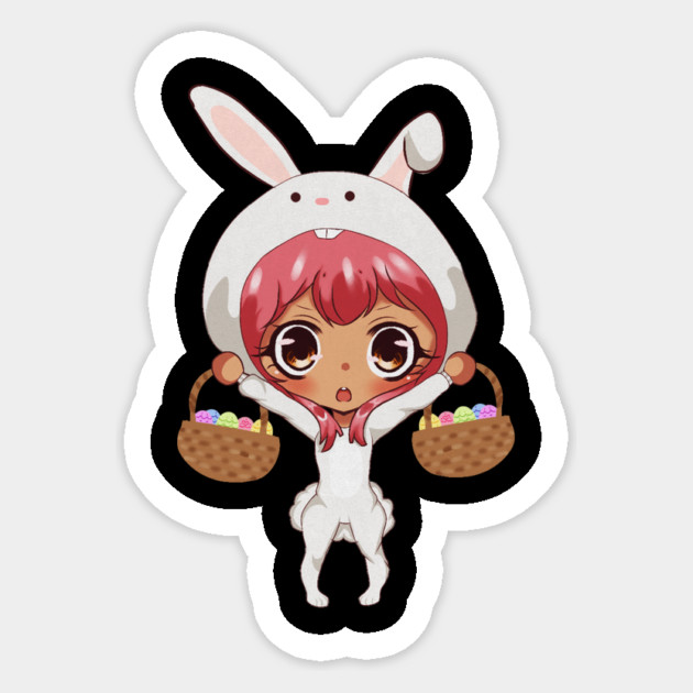 Funny Easter, Anime Rabbit Costume Sticker by logiamerch