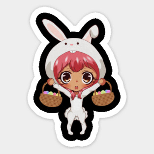 Funny Easter, Anime Rabbit Costume Magnet