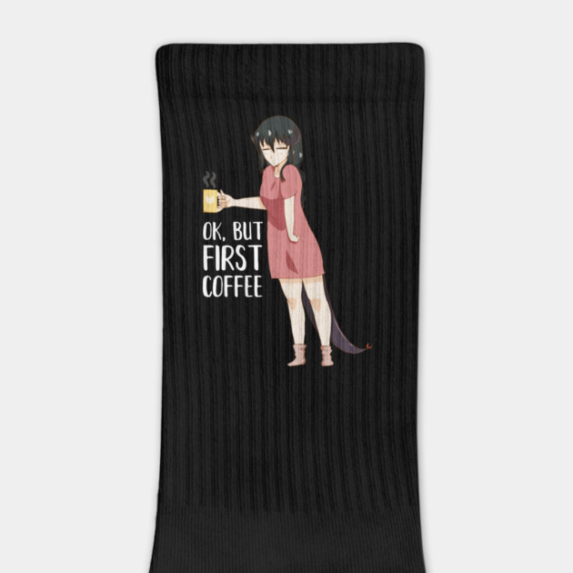 First Coffee, Funny Coffee lover, Anime Girl by logiamerch