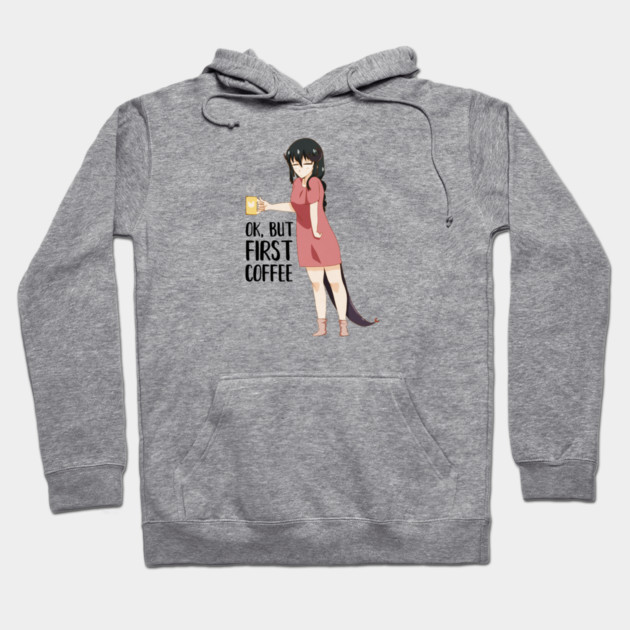 First Coffee, Funny Coffee lover, Anime Girl Hoodie by logiamerch