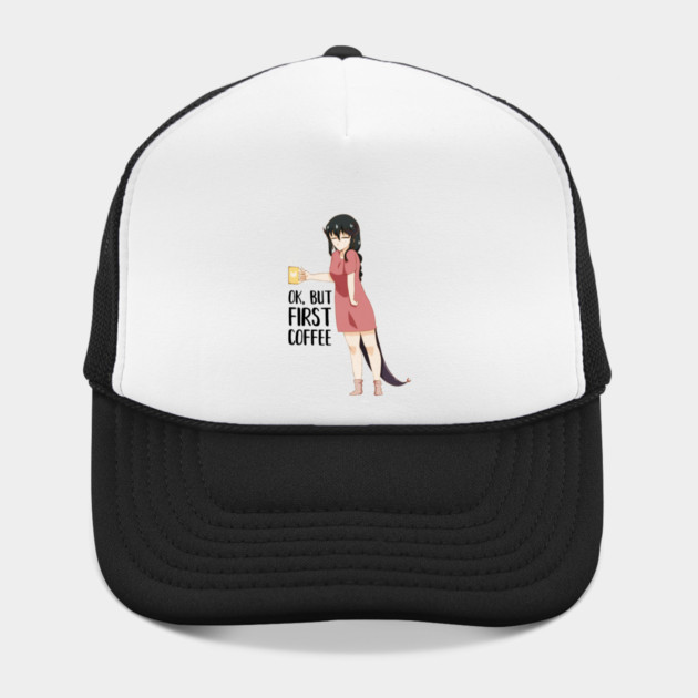 First Coffee, Funny Coffee lover, Anime Girl by logiamerch