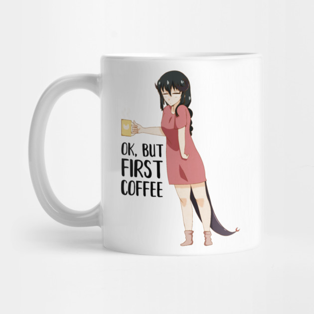 First Coffee, Funny Coffee lover, Anime Girl by logiamerch