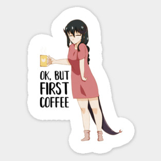First Coffee, Funny Coffee lover, Anime Girl Magnet