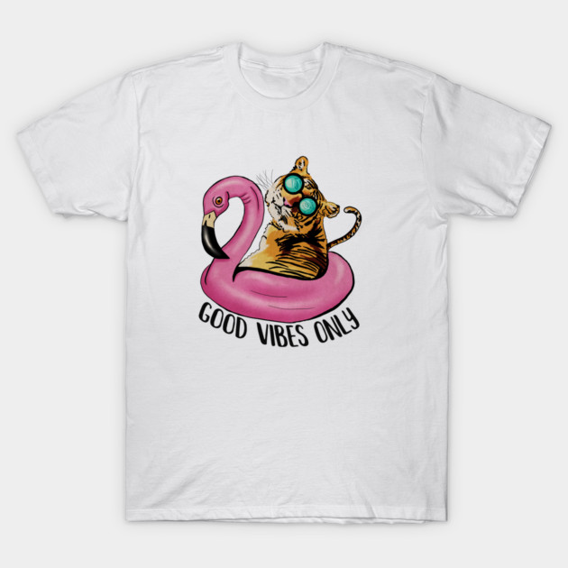 Tiger and Flamingo, Tropical T-Shirt by logiamerch