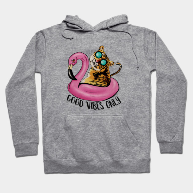 Tiger and Flamingo, Tropical Hoodie by logiamerch