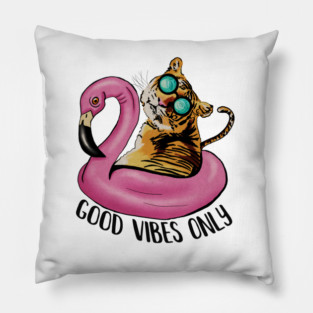 Tiger and Flamingo, Tropical Pillow