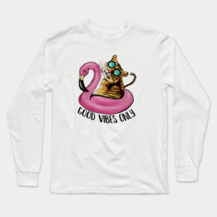 Tiger and Flamingo, Tropical Long Sleeve T-Shirt