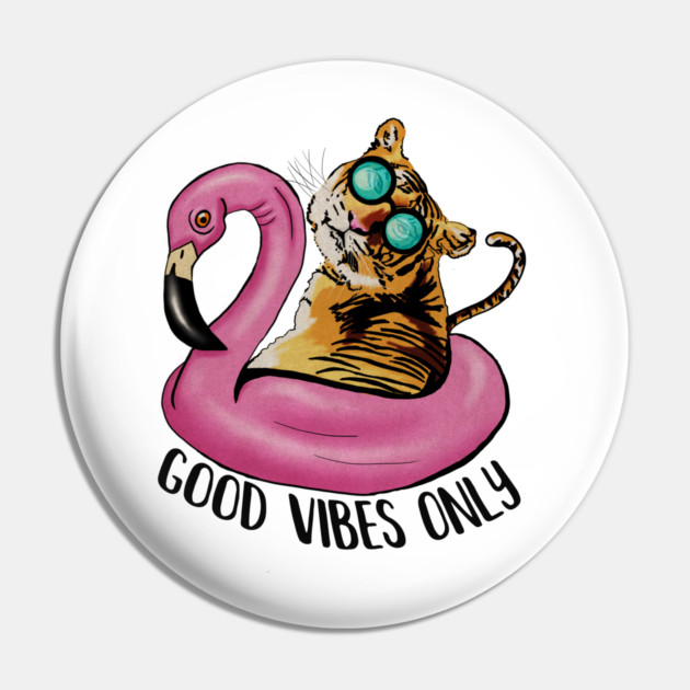 Tiger and Flamingo, Tropical Pin by logiamerch