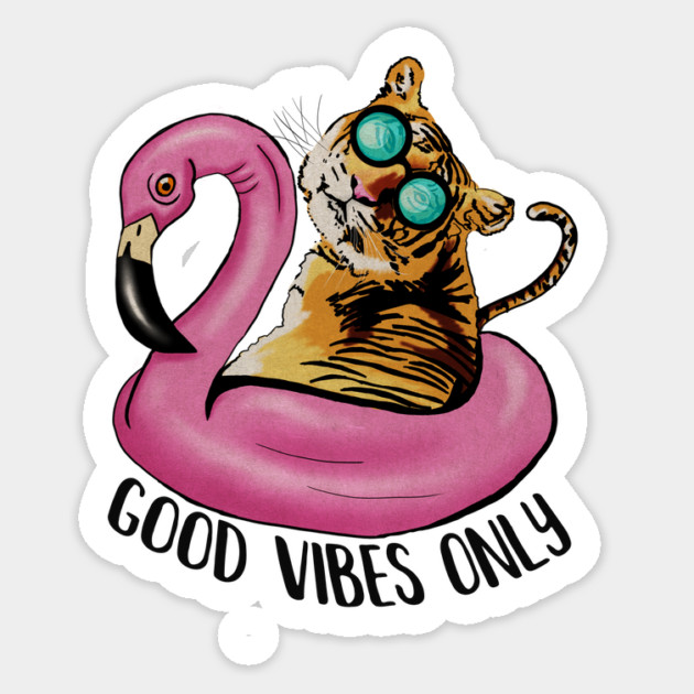Tiger and Flamingo, Tropical Sticker by logiamerch
