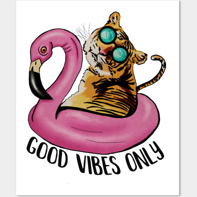 Tiger and Flamingo, Tropical Wall Art by logiamerch