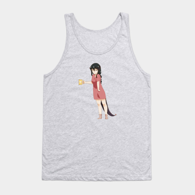 Funny Coffee Lover, Anime Girl Tank Top by logiamerch