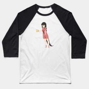 Funny Coffee Lover, Anime Girl Baseball T-Shirt