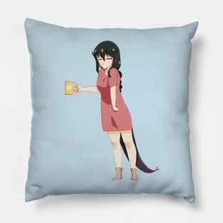 Funny Coffee Lover, Anime Girl Pillow