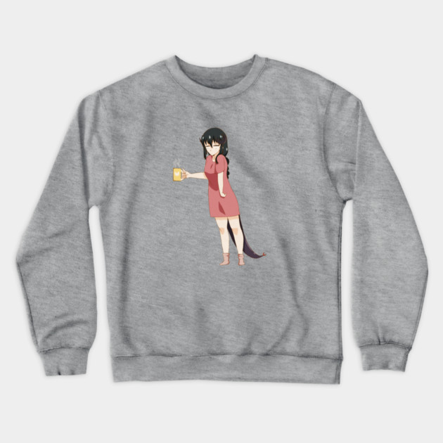 Funny Coffee Lover, Anime Girl Crewneck Sweatshirt by logiamerch
