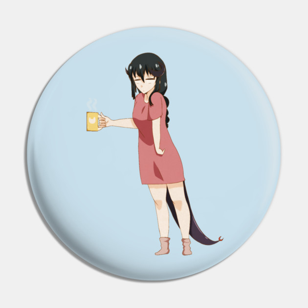 Funny Coffee Lover, Anime Girl Pin by logiamerch