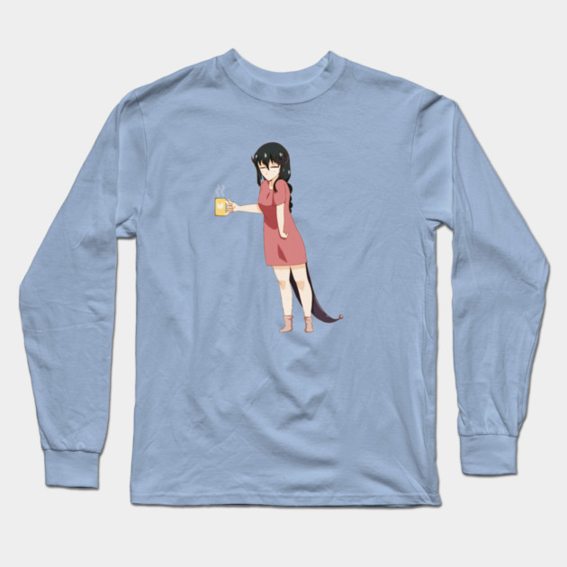 Funny Coffee Lover, Anime Girl Long Sleeve T-Shirt by logiamerch