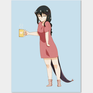 Funny Coffee Lover, Anime Girl Posters and Art