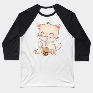 Cute Cat dinking Boba Tea, Bubble tea Baseball T-Shirt