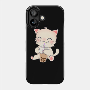 Cute Cat dinking Boba Tea, Bubble tea Phone Case