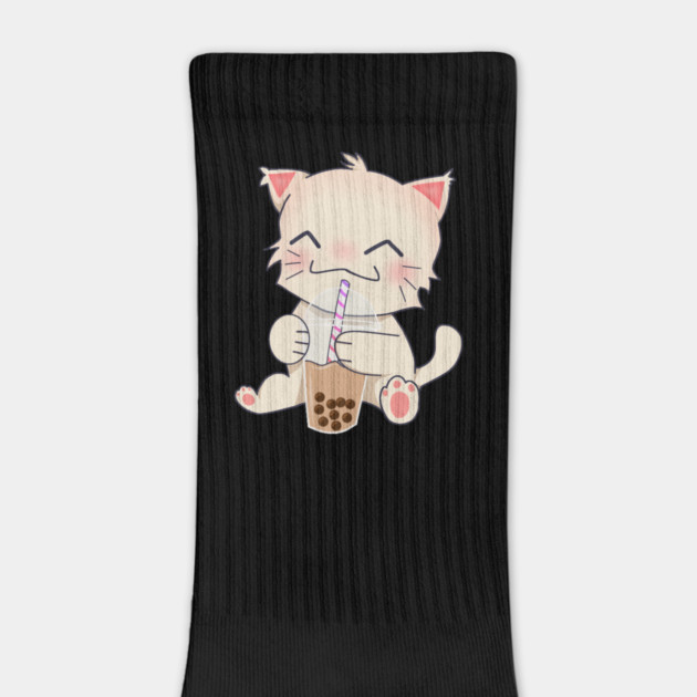 Cute Cat dinking Boba Tea, Bubble tea by logiamerch