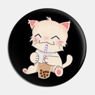 Cute Cat dinking Boba Tea, Bubble tea Pin