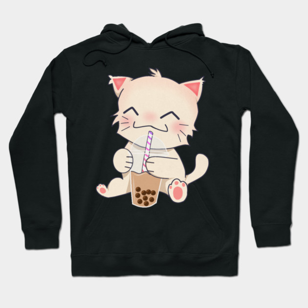 Cute Cat dinking Boba Tea, Bubble tea Hoodie by logiamerch