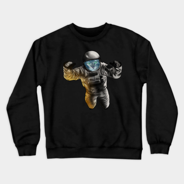 Funny Cat Astronout, Space Universe Crewneck Sweatshirt by logiamerch