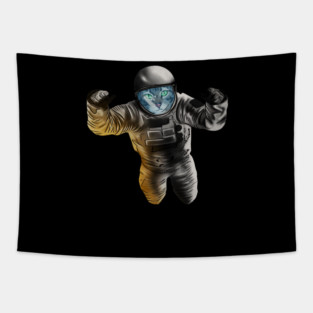 Funny Cat Astronout, Space Universe Tapestry